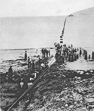 Laying the fifth cable at Waterville